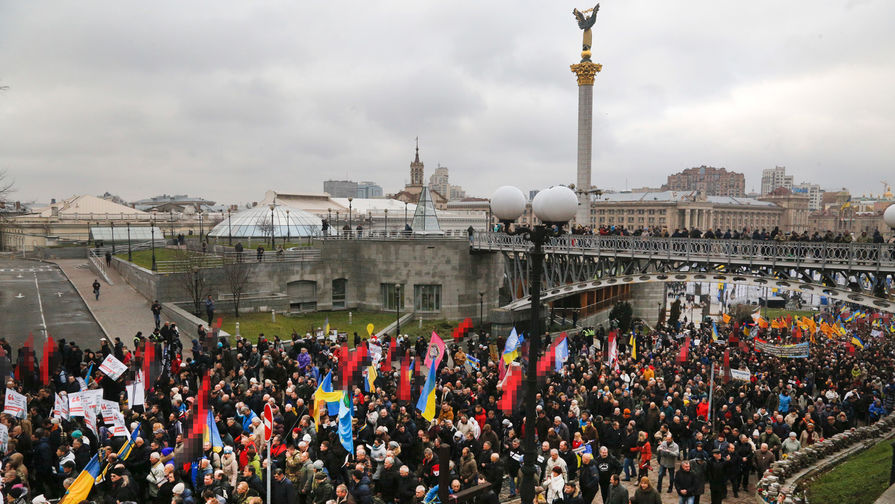 Марш за импичмент президента Украины Петра Порошенко, организованный Михаилом Саакашвили. Киев, 3 декабря 2017