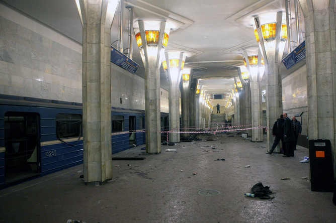 Станция минского метро «Октябрьская» после взрыва 