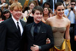 Руперт Гринт, Дэниэл Рэдклифф и Эмма Уотсон на премьере фильма «Гарри Поттер и Дары Смерти: Часть II» в Нью-Йорке, 2011 год