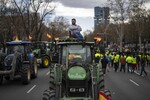 Фермер на акции протеста у здания Европейского парламента в Мадриде, Испания, 26 февраля 2024 года