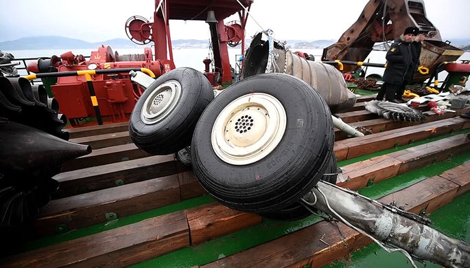 Найденные фрагменты самолета Ту-154, потерпевшего крушение над Черным морем у берегов Сочи