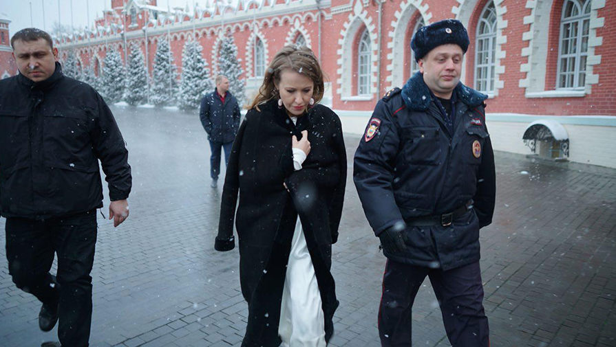 Ксения Собчак после нападения, 4 марта 2018 года