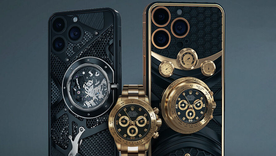 В России представили эксклюзивный iPhone 14 Pro со встроенными часами Rolex