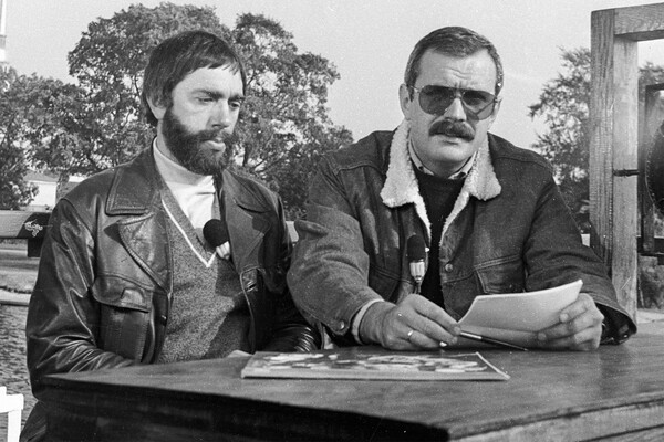 Композитор Эдуард Артемьев (слева) и кинорежиссер Никита Михалков (справа), 1982&nbsp;год
