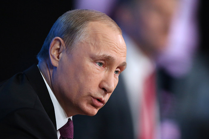 Владимир Путин на&nbsp;десятой большой ежегодной пресс-конференции в&nbsp;Центре международной торговли на&nbsp;Красной Пресне