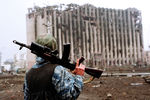 Разрушенный президентский дворец в Грозном, 17 февраля 1995 года