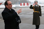 Президент Франции Франсуа Олланд в аэропорту Минска