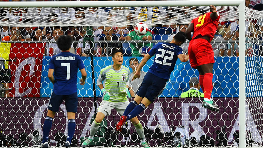 Во время матча 1/8 финала чемпионата мира по футболу между сборными Бельгии и Японии, 2 июля 2018 года