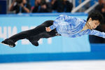 Юдзуру Ханью во время исполнения короткой программы на Олимпийских играх 2014 года в Сочи