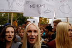 Митинг против запрета абортов в центре Варшавы