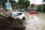 Последствия сильного дождя в микрорайоне Мацеста, Сочи, 14 июня 2023 года
