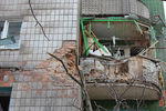 Жилой дом в Донецке, пострадавший от ночного обстрела