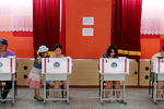 На одном из избирательных участков в Монголии