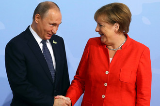Президент России Владимир Путин и канцлер Германии Ангела Меркель