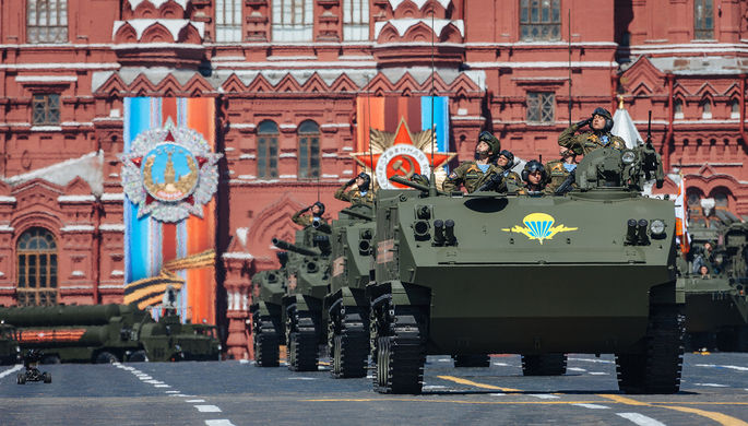 Бронетранспортер БТР-МДМ «Ракушка» на генеральной репетиции военного парада в Москве, 7 мая 2017 года