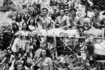 Джонни Вайсмюллер и остальные во время окончания съемок фильма «Тарзан и русалки», 1948 год