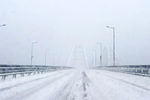 Вид на Крымский мост, 19 февраля 2021 года