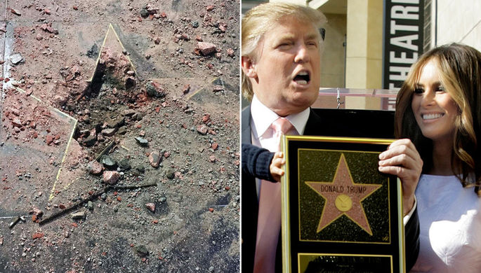 На голливудской «Аллее славы» за ночь «размножились» звезды Трампа