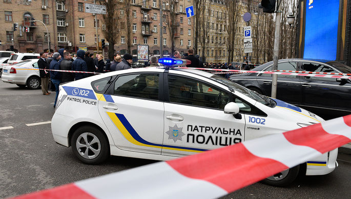 Место убийства бывшего депутата российской Госдумы Дениса Вороненкова в центре Киева, 23 марта 2017...