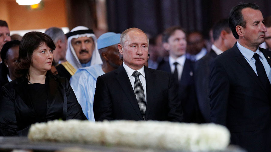 Президент России Владимир Путин на&nbsp;прощании с&nbsp;бывшим президентом Франции Жаком Шираком, 30 сентября 2019 года