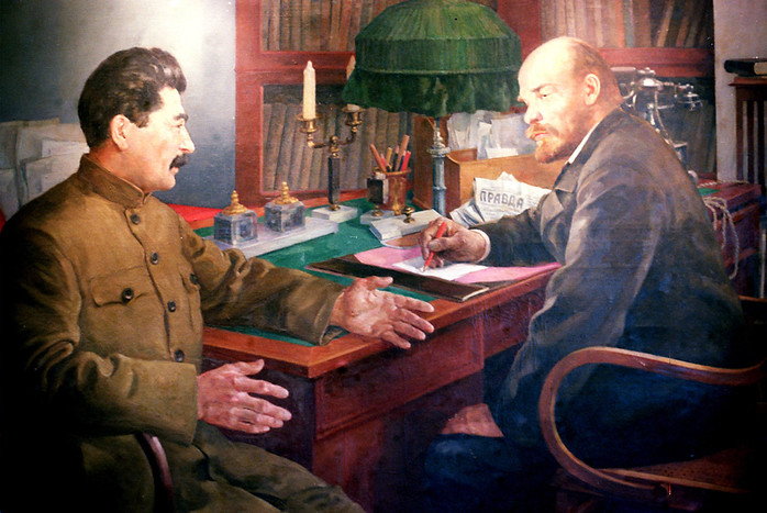 Картина художника Н. Шестопалова &laquo;Ленин и Сталин&raquo;. 1938&nbsp;год