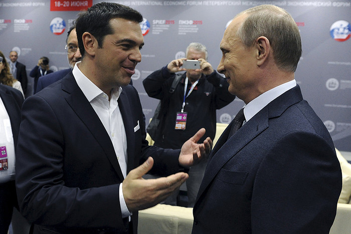 Премьер-министр Греции Алексис Ципрас и президент России Владимир Путин 