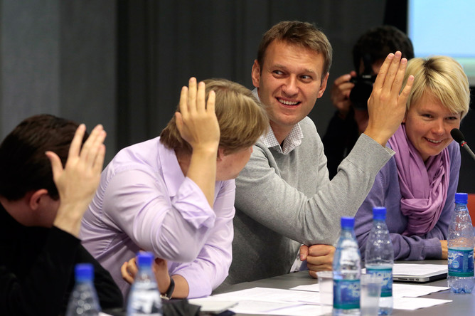Алексей Навальный и Евгения Чирикова на заседании Координационного совета