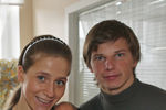 Футболист Андрей Аршавин с супругой Юлией и дочерью Алиной у себя дома