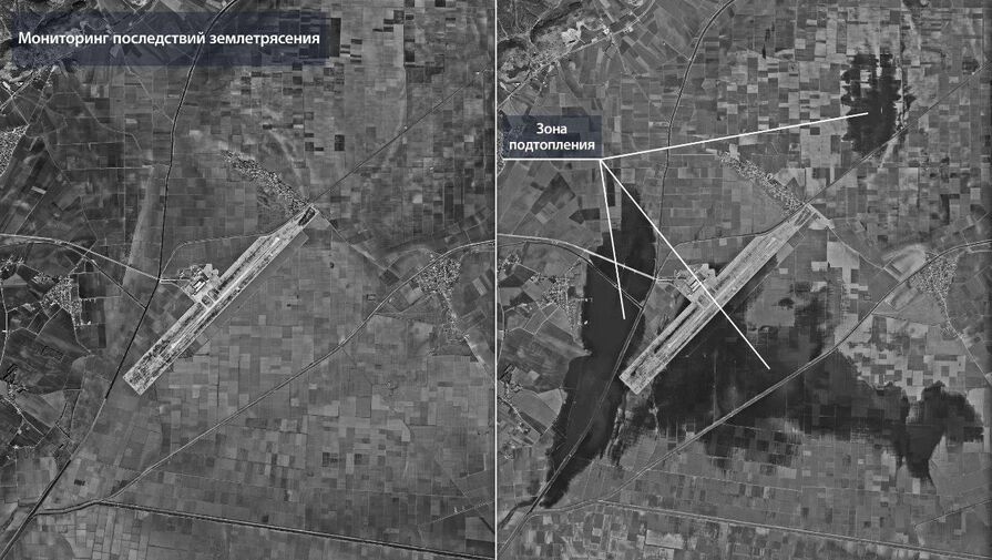 Роскосмос опубликовал фото разрушенной землетрясением взлетной полосы в Турции
