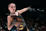 Софья Муравьева выступает в произвольной программе на чемпионате России — 2022