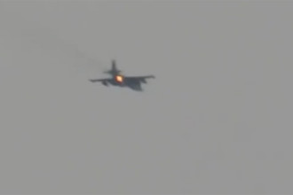 Скриншот видео сбитого Су-25 в Сирии