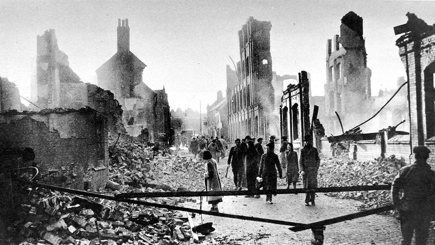 Разрушенный Ковентри после налета 14 ноября 1940 года