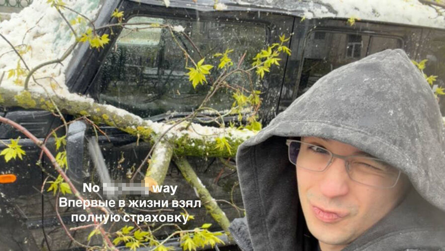 Дерево раздавило автомобиль рэпера Славы Мэрлоу