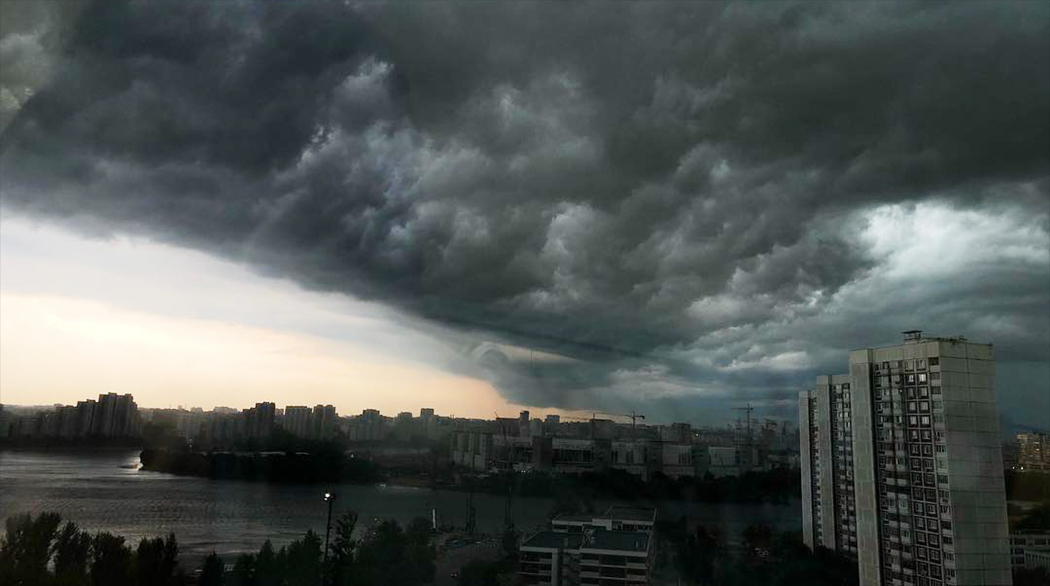 Во время непогоды в Москве, 15 августа 2018 года