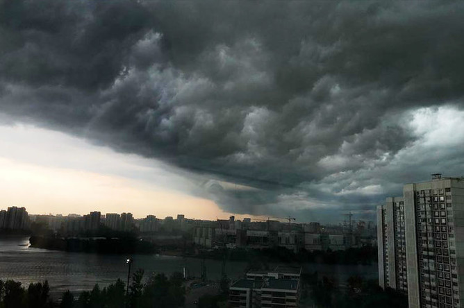 Во время непогоды в Москве, 15 августа 2018 года