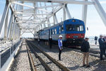 Тепловоз на железнодорожной части Крымского моста, 24 сентября 2019 года