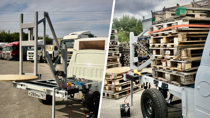 В Тольятти построили грузовик на базе Lada Granta с ручным манипулятором