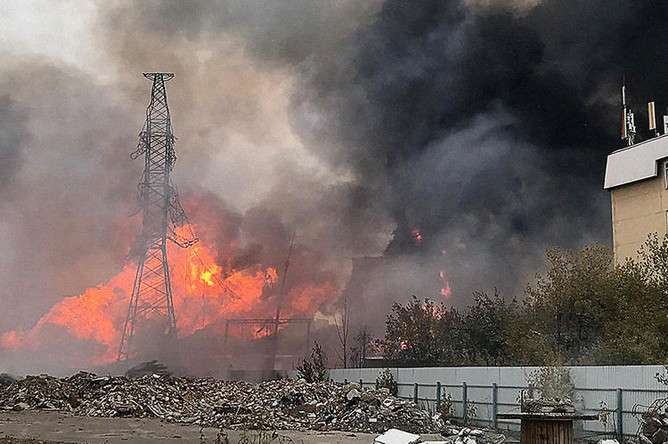 Пожар на территории ТЭЦ в подмосковных Мытищах, 11 июля 2019 года