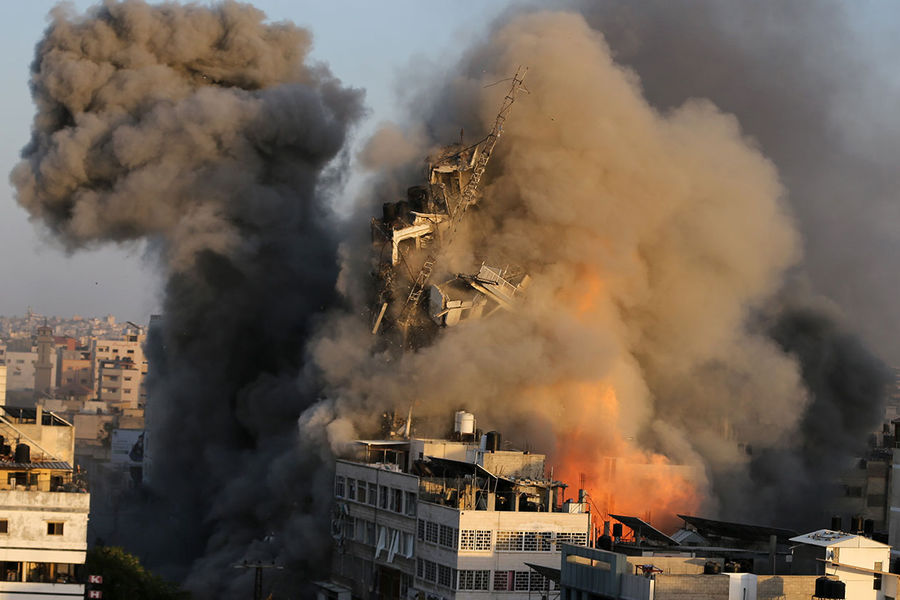 Последствия израильского удара по городу Газа, 12 мая 2021 года