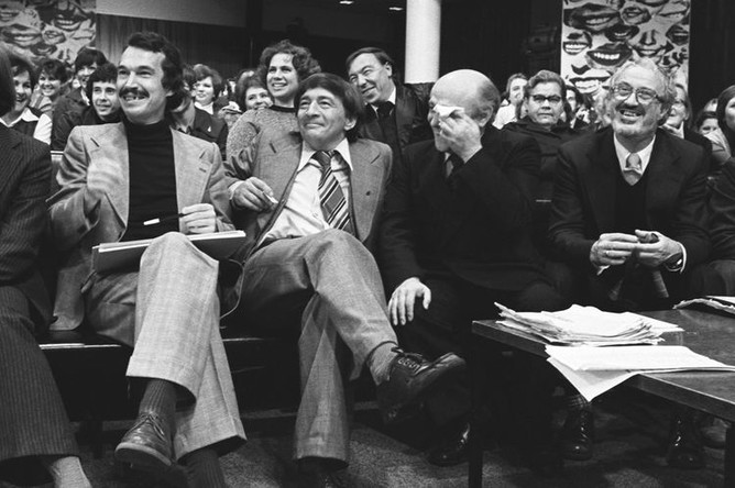 Эдуард Успенский (в центре) в телестудии «Останкино», 1979 год