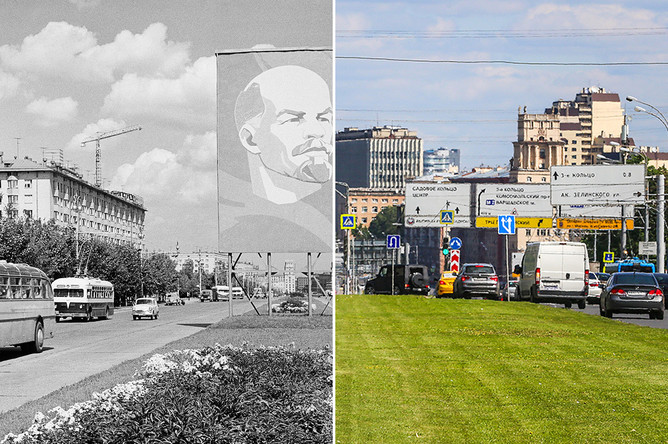 Ленинский проспект, 1967 и 2017 год