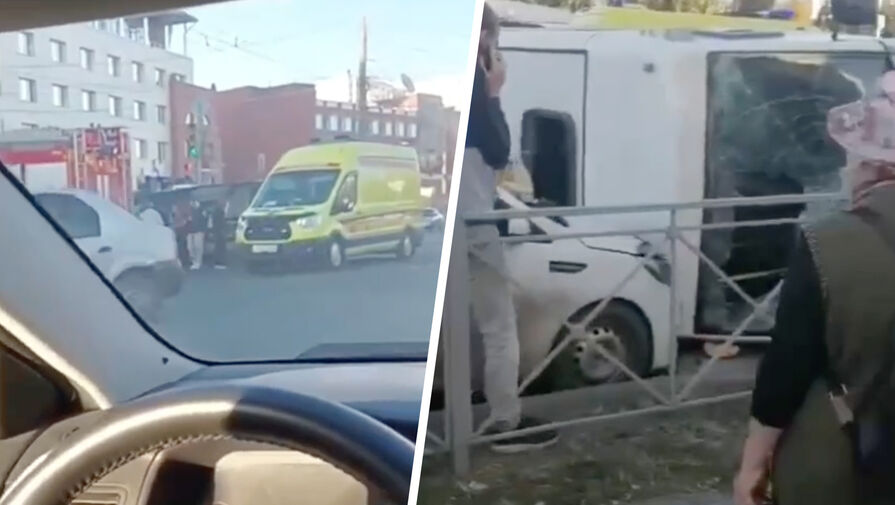 В Омске перевернулась маршрутка, пострадали девять человек