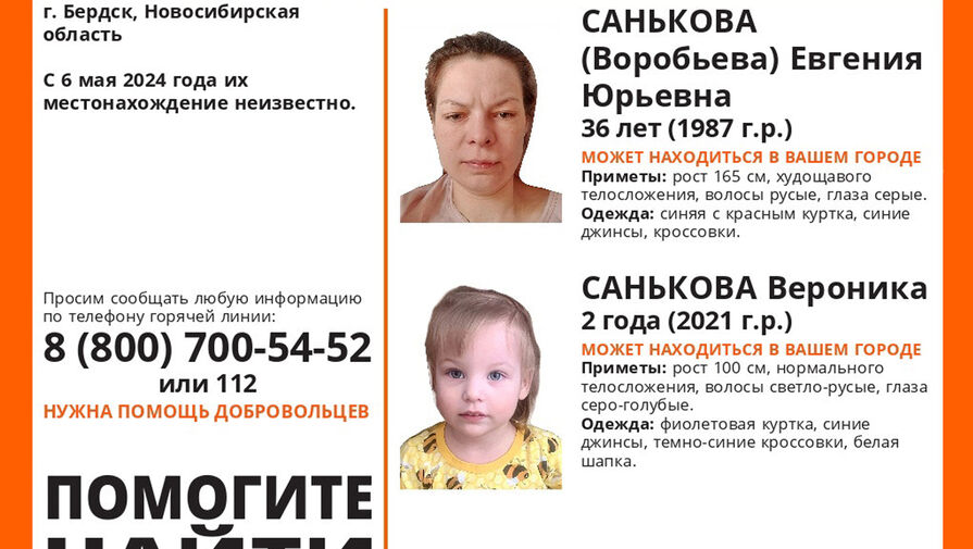 Мать с двухлетней дочерью без вести пропали в Новосибирской области 