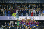 «Барселона» празднует победу в Лиге чемпионов