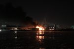 Во время пожара на судне около Южного речного порта в Москве, 1 марта 2018 года