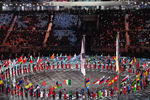 Парад атлетов на церемонии закрытия XXIII зимних Олимпийских игр в Пхенчхане