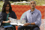 Супруги Обама читают сказку «Там, где живут чудовища» для детей на лужайке у Белого дома