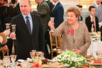Владимир Путин и Наина Ельцина на торжественном приеме в Александровском зале Большого Кремлевского дворца