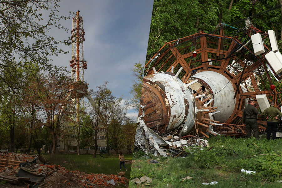 Разрушенная телебашня в&nbsp;Харькове, 22&nbsp;апреля 2024&nbsp;года 