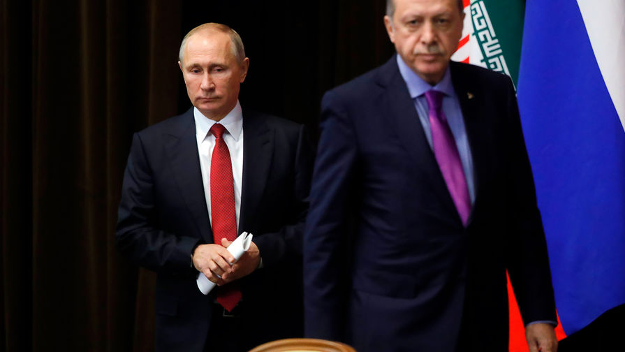 Президент России Владимир Путин и президент Турции Реджеп Тайип Эрдоган перед&nbsp;пресс-конференцией в&nbsp;Сочи, 22&nbsp;ноября 2017&nbsp;года